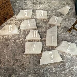 Marble table numbers 13